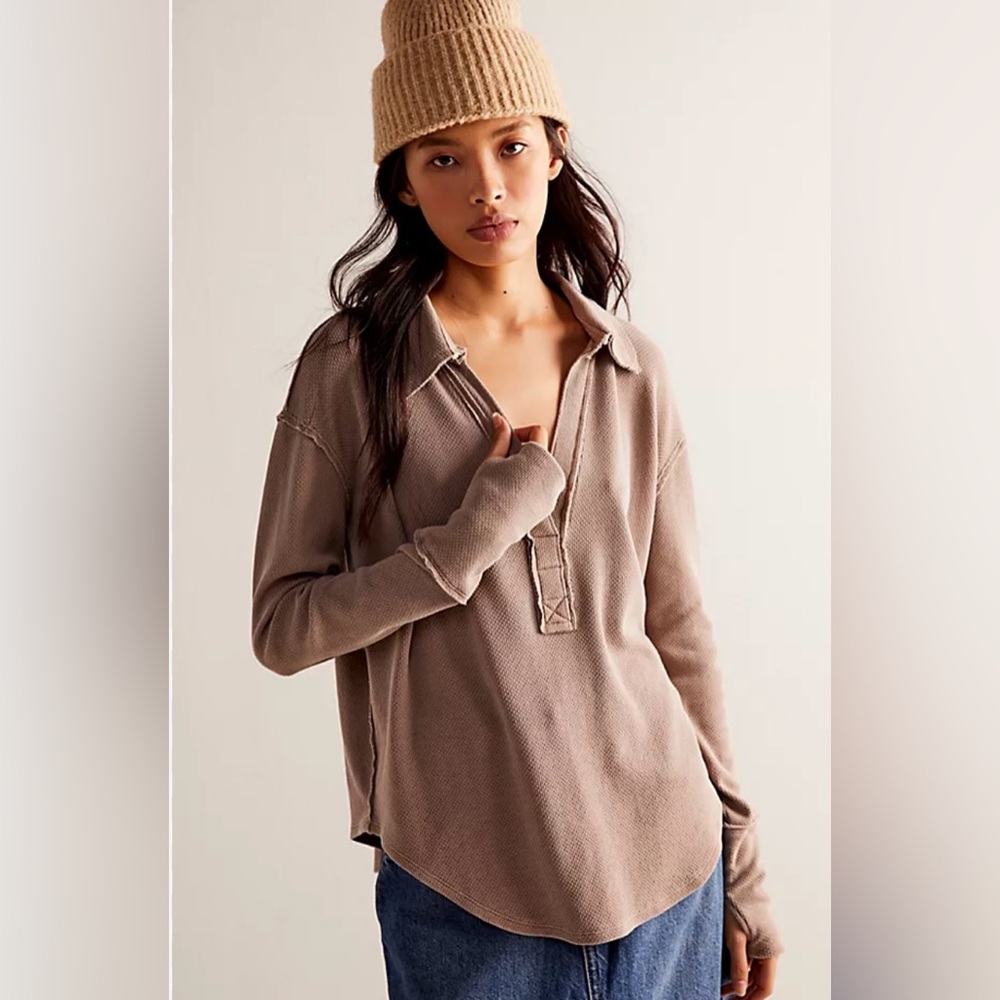 We The Free Anakin Tan Thermal Knit
